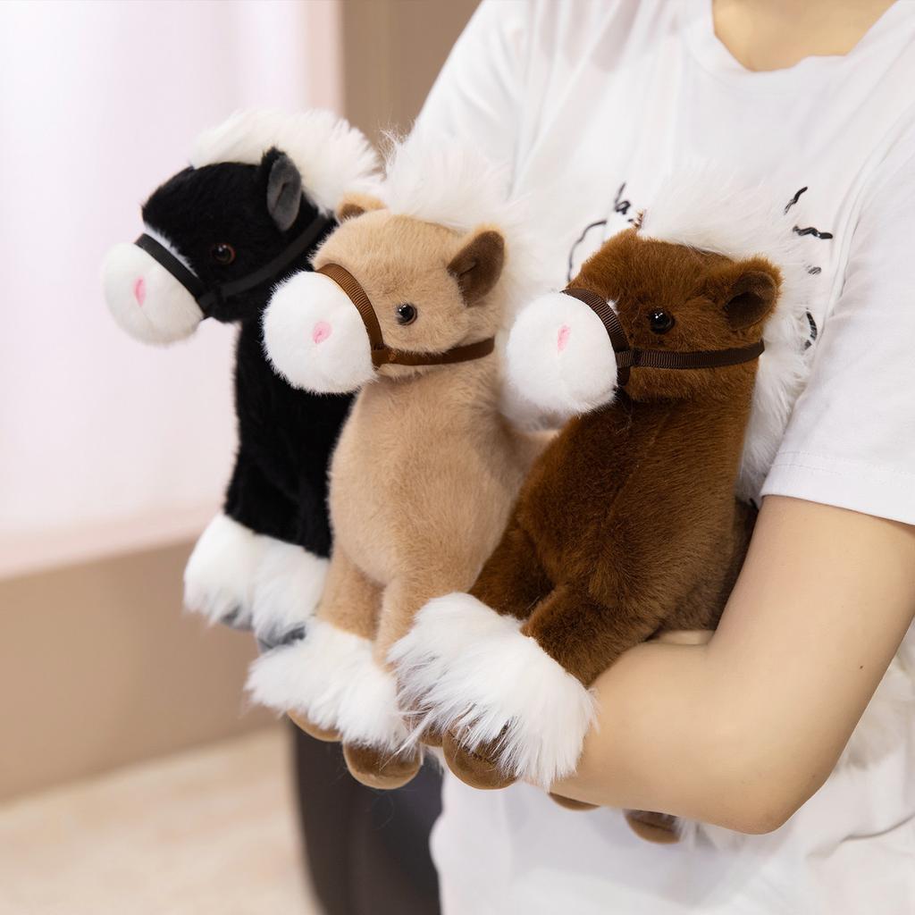 Simulation Pony Doll Plush Toy Standing Pony Doll Boy Soothing Rag Doll Birthday Gift