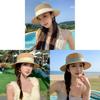 French Elegant Straw Hat With Wide Brim For Summer Sun Protection