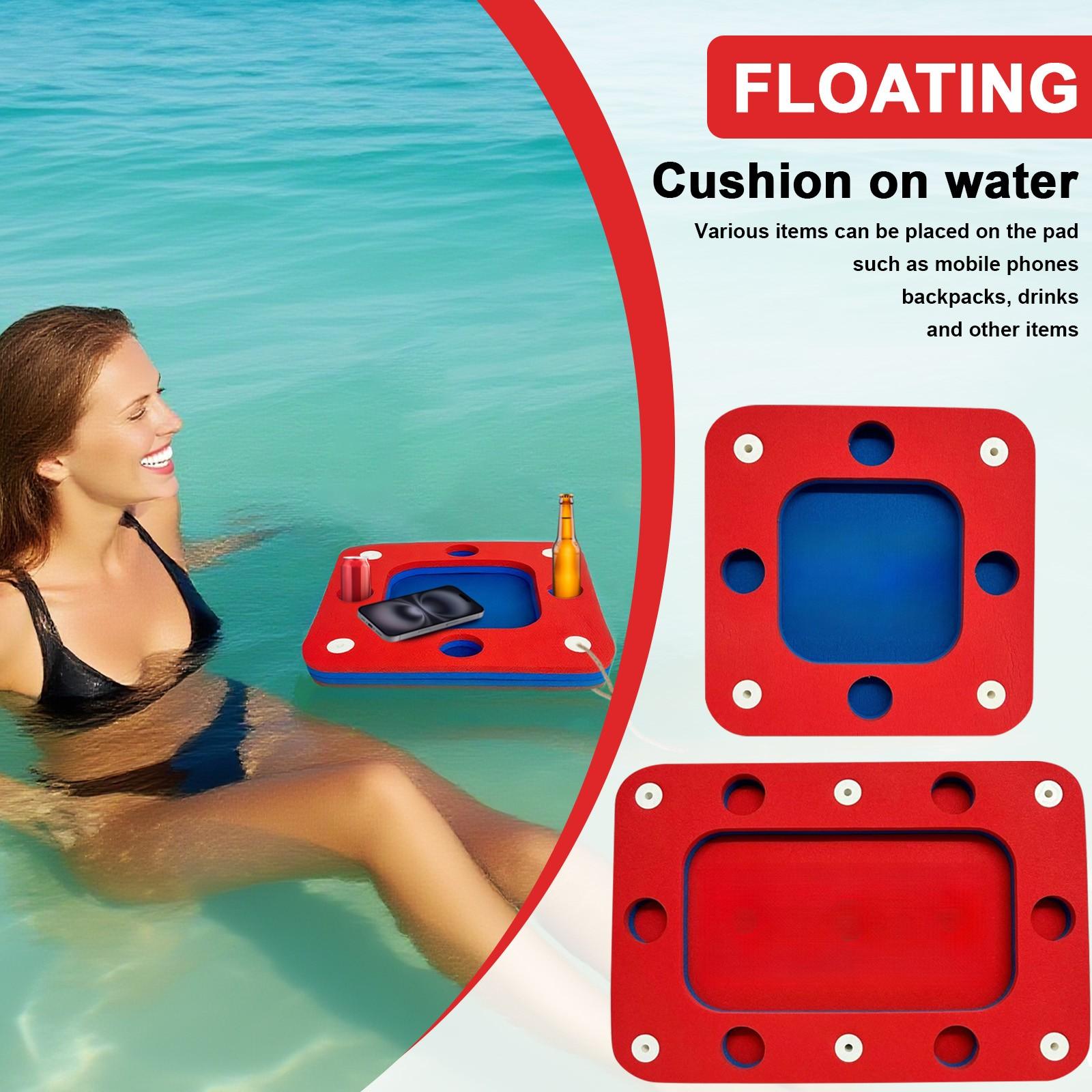 

Плавающий держатель для напитков, поднос для освежающих напитков для вечеринки у бассейна или плавучий лаунж для гидромассажной ванны - универсальный и портативный сервировочный бар One Size