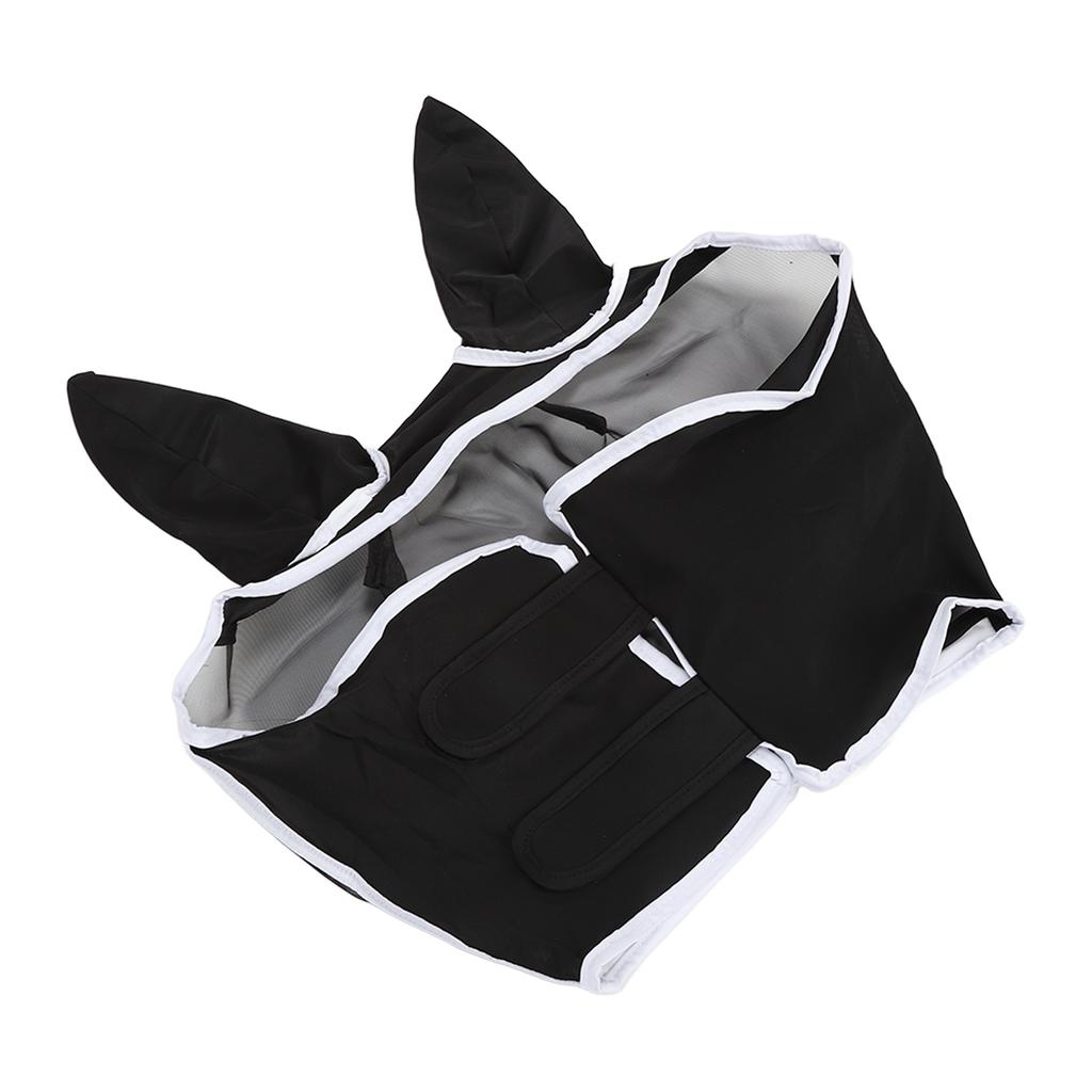 Horse Face Cover Detachable UV Protection Breathable Polyester Horse Fly Mask with Hook and Loop