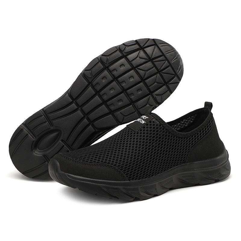 Summer mesh fly-woven men's shoes breathable and comfortable casual shoes one pedal travel shoes light dad shoes walking shoes men