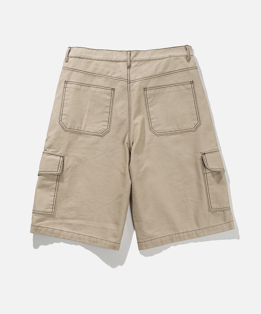 VASTIC Wide Cargo Denim Bermuda Pants_Beige