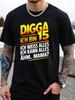Unisex Cotton Tee GerUnisex Digga 15 Funny Teen Slogan Print Short Sleeve Crew Neck Casual Street T Shirt For Young Guys Summer Tops