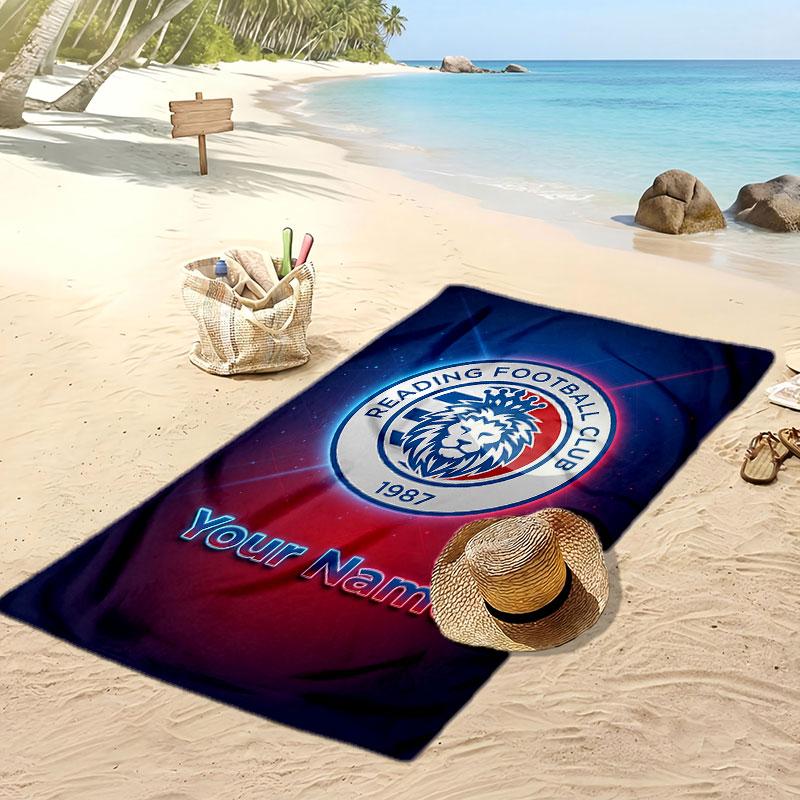 Reading FC Personalized Printed Beach Towel Soccer Logo Support Custom Name Text Absorbent Towel For Sport Travel Special Gift