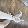 Fashion 2025 Autumn New High Heel Bag Pointed Toe Rivet Stiletto Strap Versatile Sandals Beautiful