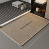 Home Washroom Linen Woven Non Slip Foot Mat Toilet Door Water Absorbent Dirt Resistant Fall Prevention Floor Mat