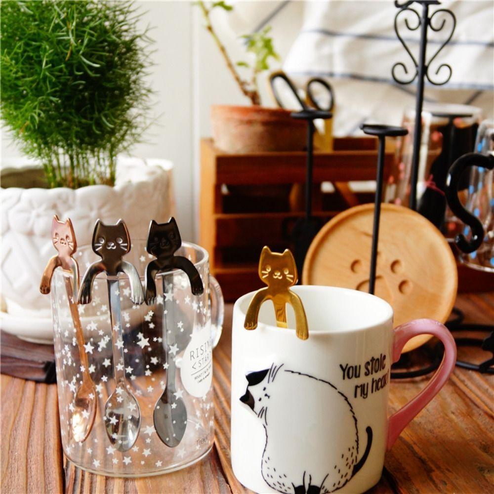 Long Handle Coffee Drinking Kitchen Gadget Stirring Spoons Teaspoon Coffee Spoon Dessert Spoon
