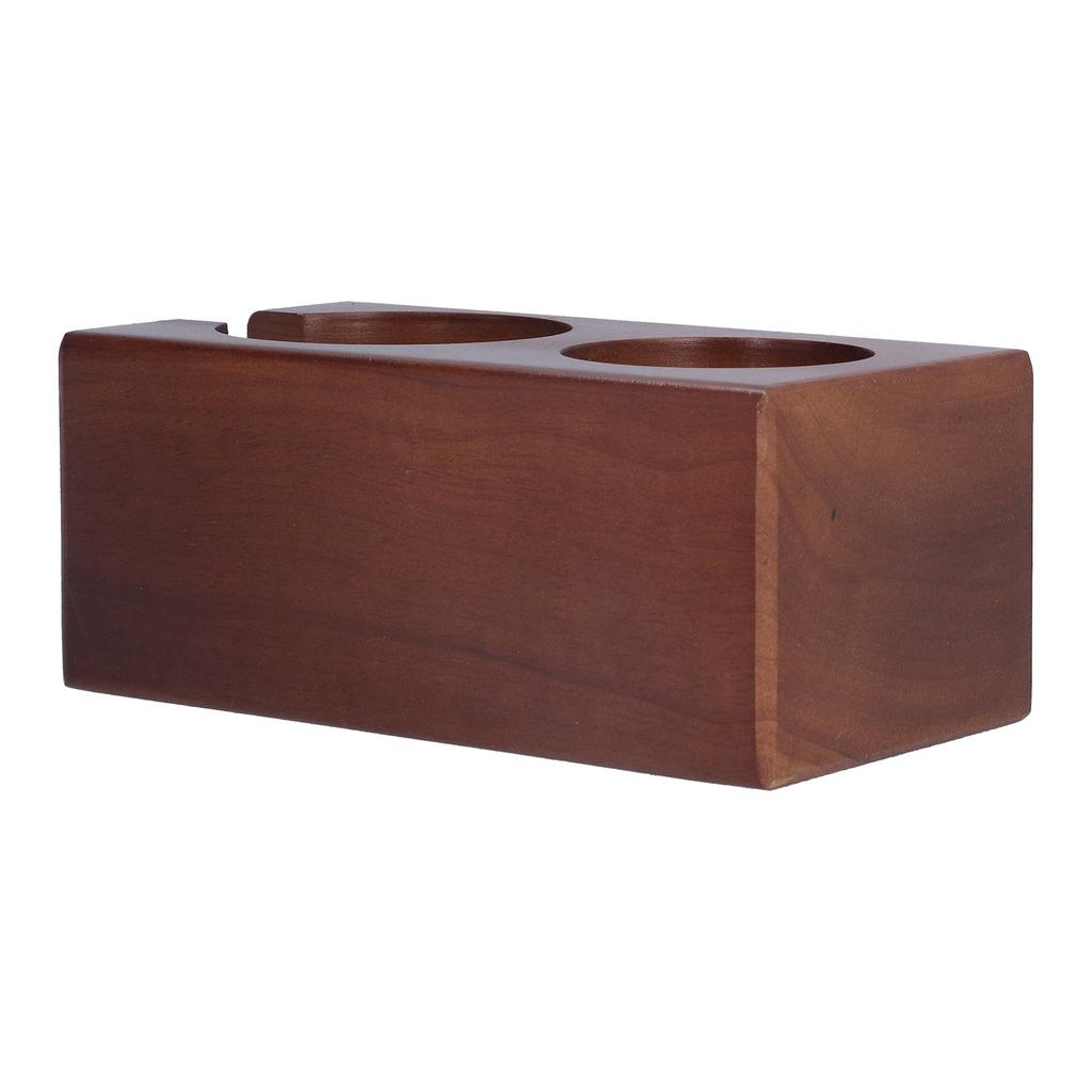 2 Hole Coffee Tamper Holder Beech Coffee Handle Mat Pad Stand for Home Restaurant(BuiltIn )