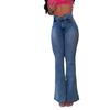 Spring new washed jeans women's slim-fitting high-waisted flared pants