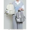 Korean-style canvas backpack for students niche checkered college casual small backpack women's flip cover backpack