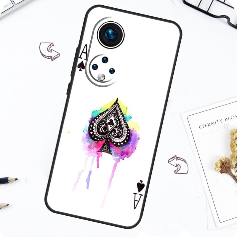 Ace of spades Poker Card Case For Honor Magic 7 Pro 5 6 Lite Honor 200 Pro 50 70 90 X8b X9a X8a X8 X9 X9c X9b Cover