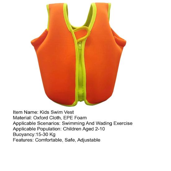 Svømmevest for barn Småbarn Lære å svømme Flytejakke for gutter Jenter Alder 2-10 år Justerbar Svømmetreningsvest for Kajakkpadling Båtliv Vannsport