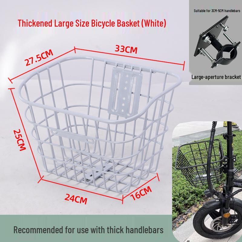 Universal Folding Front Bike Basket - Metal Design for Electric Bikes and More