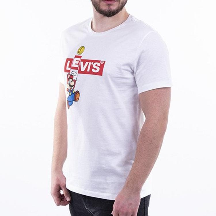Levis X Super Mario Printed Short Sleeve T-Shirt Men T-Shirts White 22491-0706