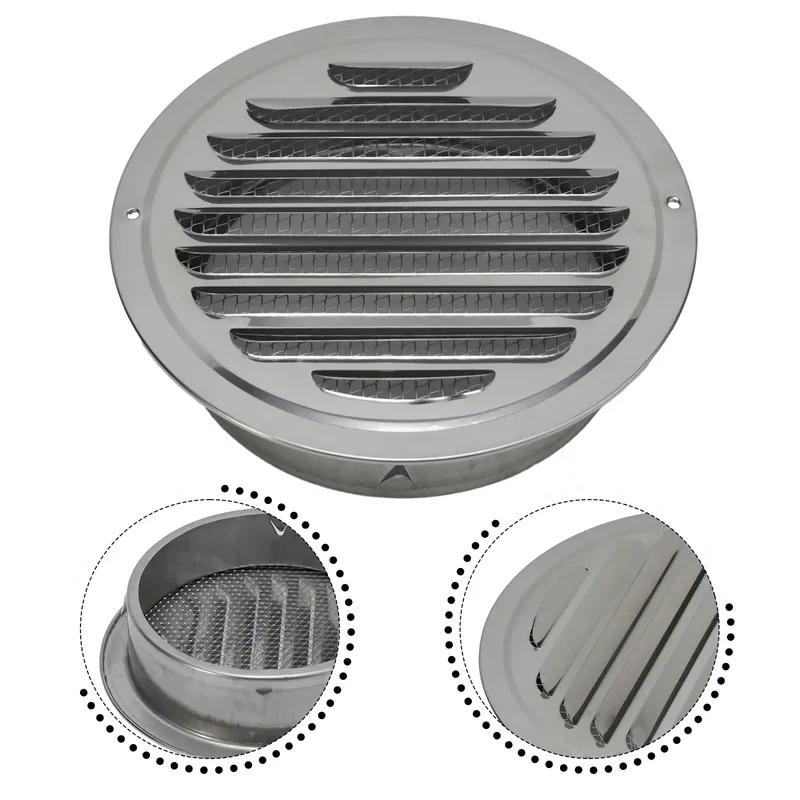 Griglia di Ventilazione Rotonda in Acciaio Inossidabile 70-300mm Strumento di Ventilazione per Condotti a Muro Esterno Copertura Antivento per Parete Esterna Ventilatore di Scarico