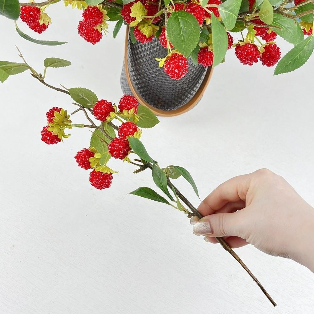Green Leaves Artificial Raspberry Branch Luxury Fake Plants Living Room Decor