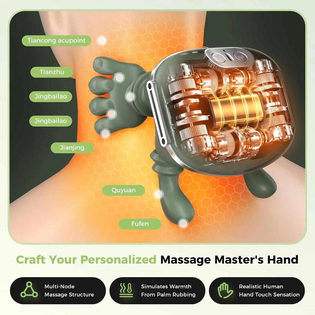 Neck Shoulder Massager Finger Pressure Shiatsu Neck Back and Shoulder Massager Electric Kneading Neck Deep Massage Muscle Relax