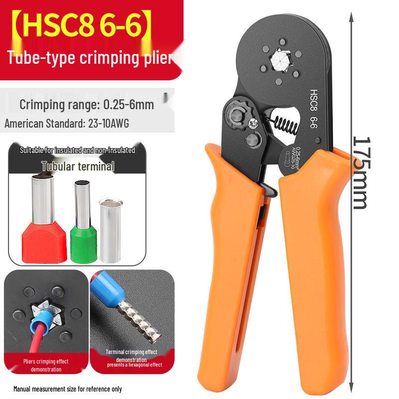 Electrician's HCS86-4A Tubular Terminal Crimping Pliers for Quick Wiring