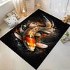 Koi Fish Carpet with Abstract Black and Orange Design for Living Room Suitable for use as an anti-slip for living room bedroom sofas