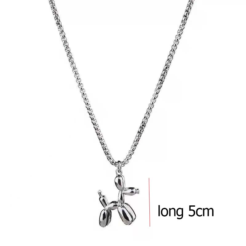 Silver Cute Animal Balloon Dog Necklaces Creative Pendant Clavicle Chain Necklace Ladies Girl Jewelry