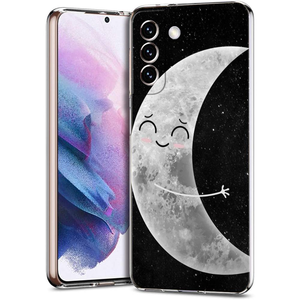 Couple Cartoon Aesth Sun Moon Phone Case For Samsung Galaxy S24 Ultra S23 FE S22 S20 S21 5G S10 S9 Plus S10E S8 Soft Clear Cover