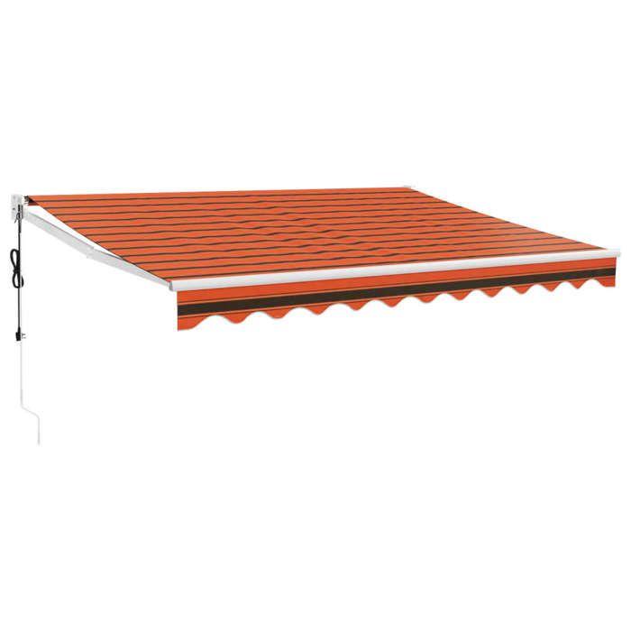 Auvent rétractable automatique orange et marron 3,5x2,5 m VIDAXL