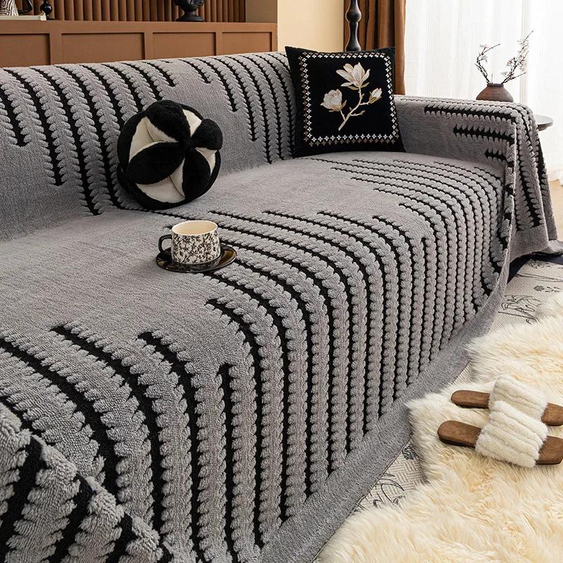 Modern And Simple Cotton Velvet Sofa Cover  New Four All Seasons Universal Thick Anti Slip And Dustproof Sofa Cover Cloth