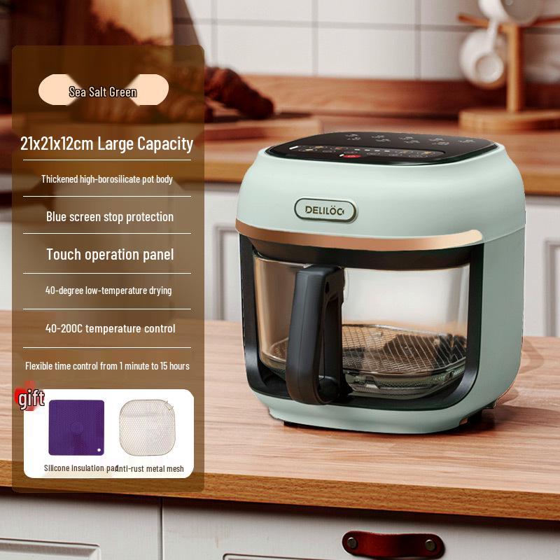 2025 Premium Glass Liner Air Fryer: Large Capacity, Fully Automatic, Multi-functional