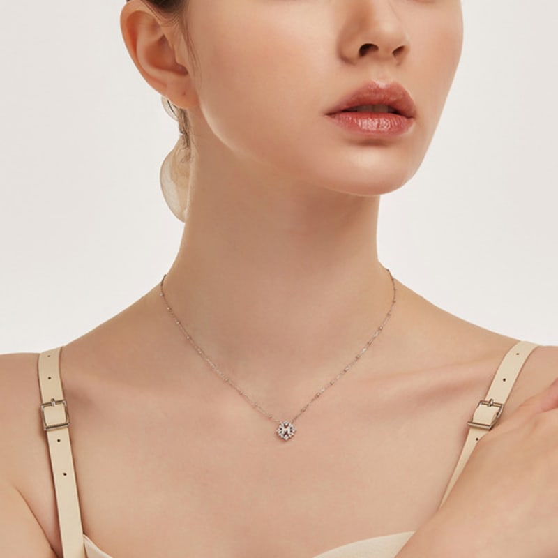 METROCITY JEWELRY M Basic Sterling Silver White Necklace A231SN9120WPA