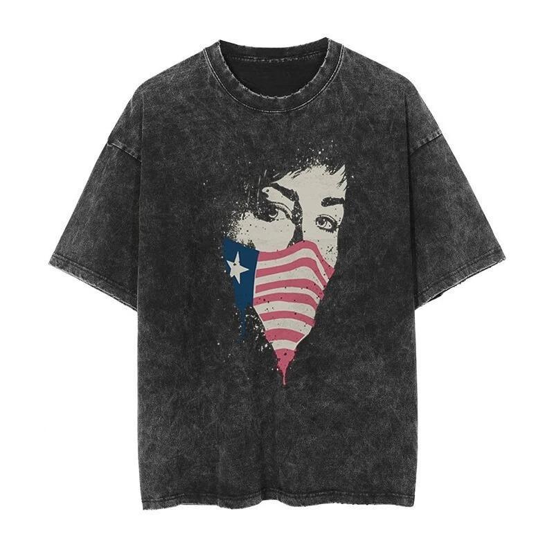 Green Day Rockband Vintage Gewaschenes Kurzarm Rundhals Y2k T-Shirt Herren Damen Kleidung Neu im Top