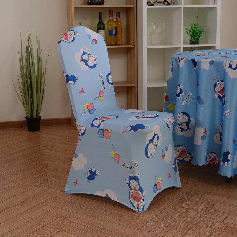 Hotel Chair Cover Household Stool Cover Restaurant Banquet Cartoon Theme Universal Baby Chair Cover Non-Slip
