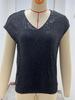 V-Neck Sequin Short Sleeve Women's Shiny Party Vest-Shirt