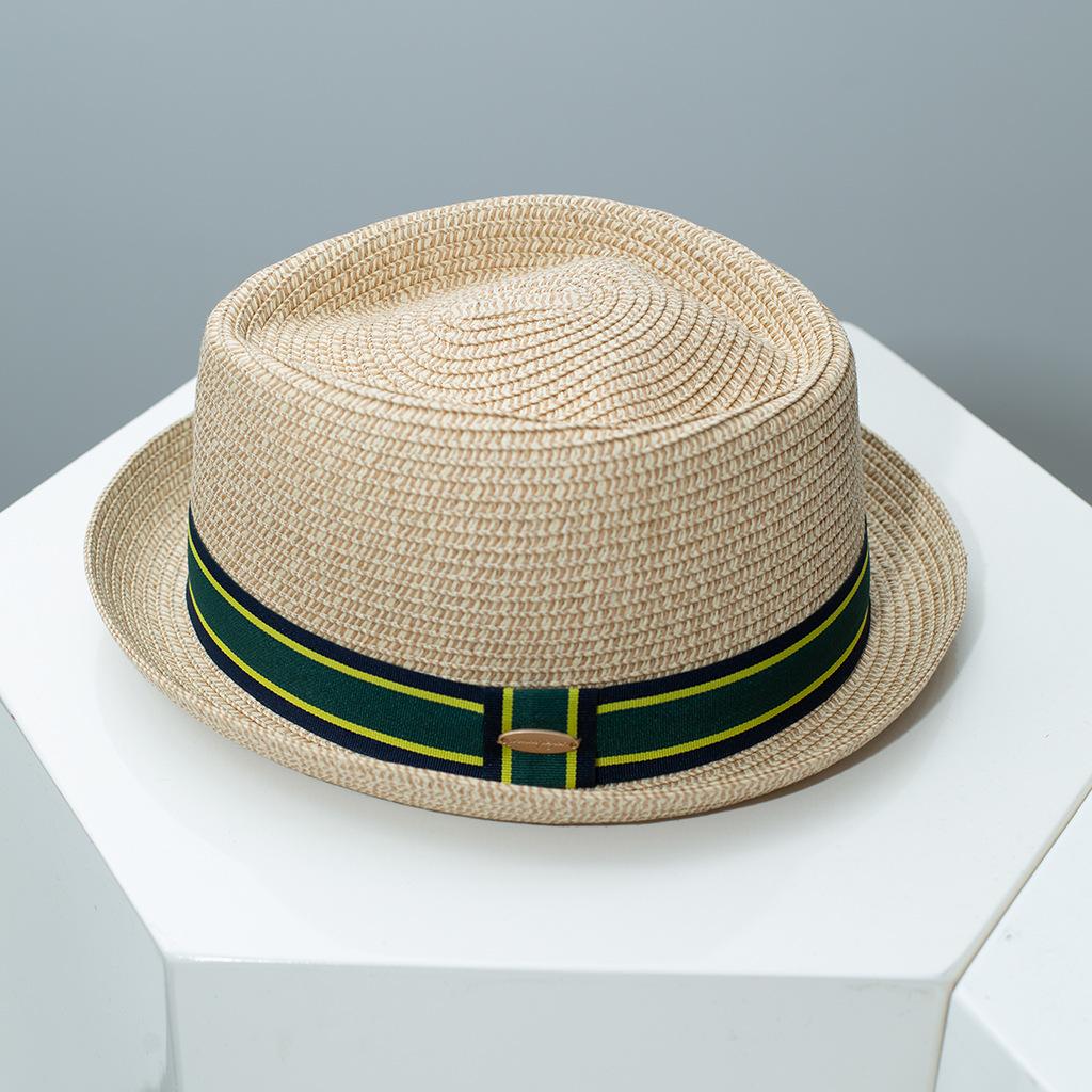 

Unisex Straw Woven Fedora with Bump Round Top & Rolled Brim, Short Brim Jazz Cap for Outing, Breathable Summer Sun Hat Adjustable (54-58)