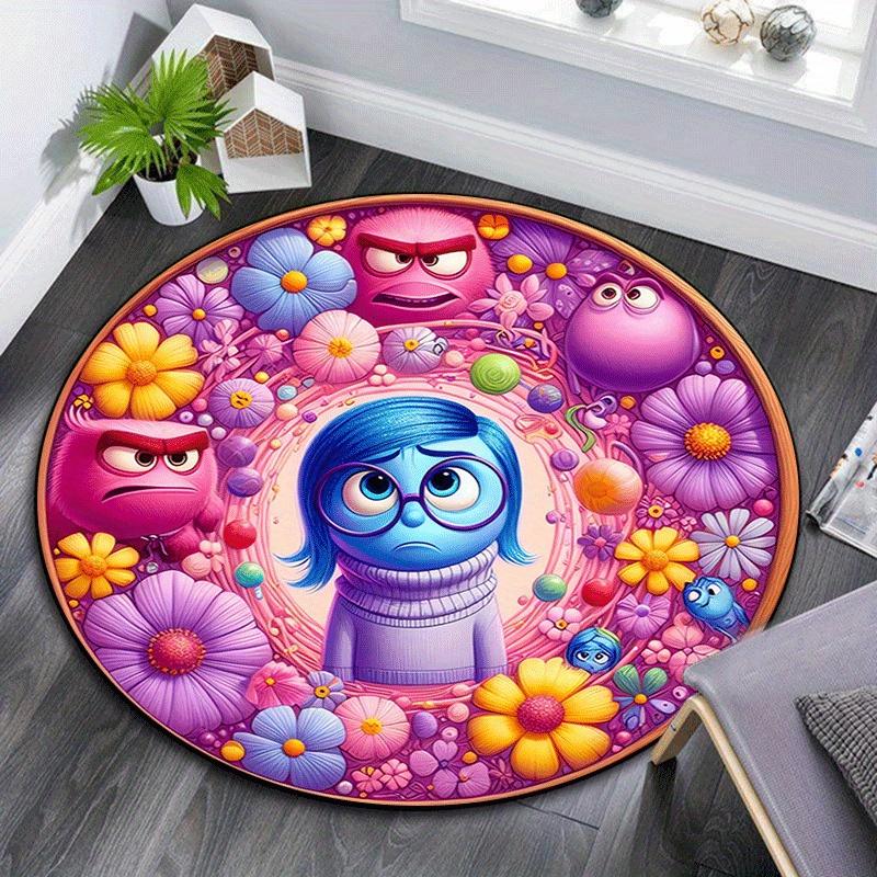 

1pc Inside Out Round Area Rug,Non Slip,Machine Washable Polyester Carpet for Living Room,Bedroom Decor 80cm by 80cm