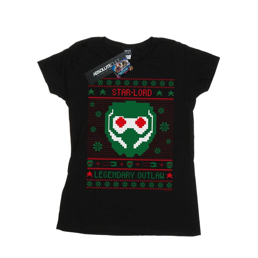 Marvel Womens/Ladies Guardians Of The Galaxy Vol. 2 Star Lord Fair Isle Cotton T-Shirt