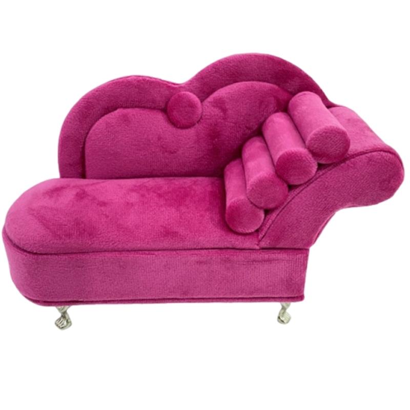 

Soft Plush Toyhouse Furniture Sofa Jewelry Holder 1/12 Scale Safe For Kids Play And Display