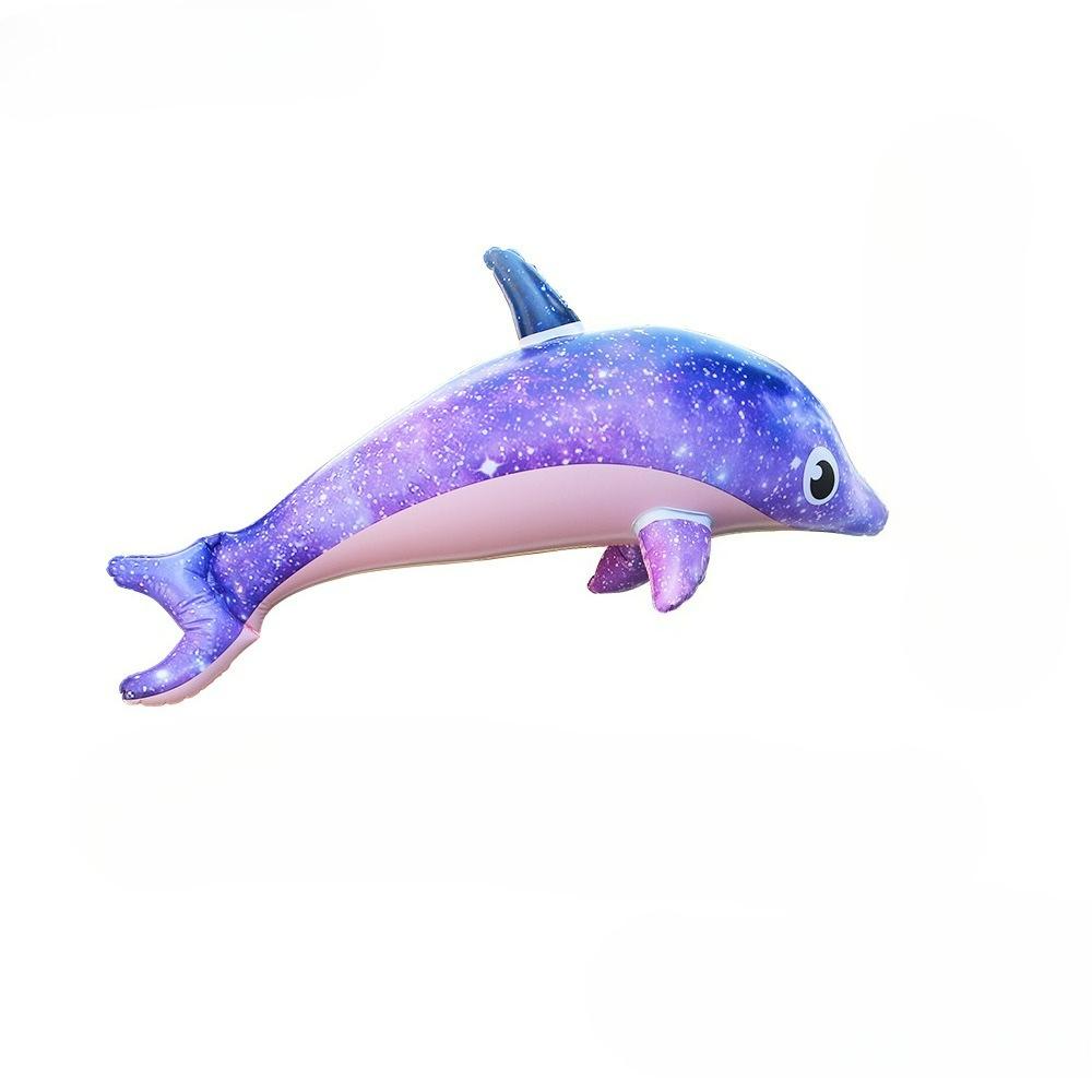 Inflatable Dolphin and Shark Pool Toys with Starry Sky Design - PVC Floating Summer Swim Accessories for Beach Parties Pool Toys