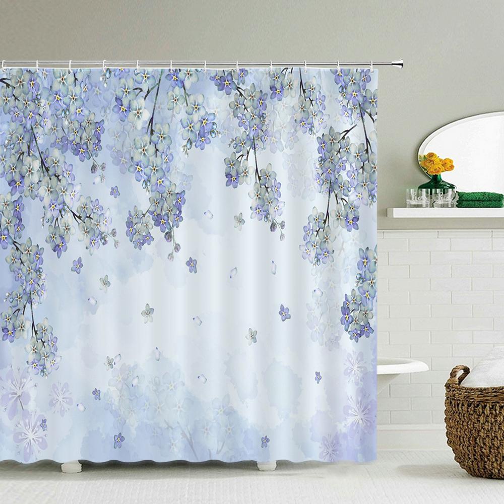 

Китайские птицы градиентные шторки для душа для ванной комнаты пейзаж растения зеленый водонепроницаемая ткань полиэстер декор для ванной 180 x 180 см W90xH180cm