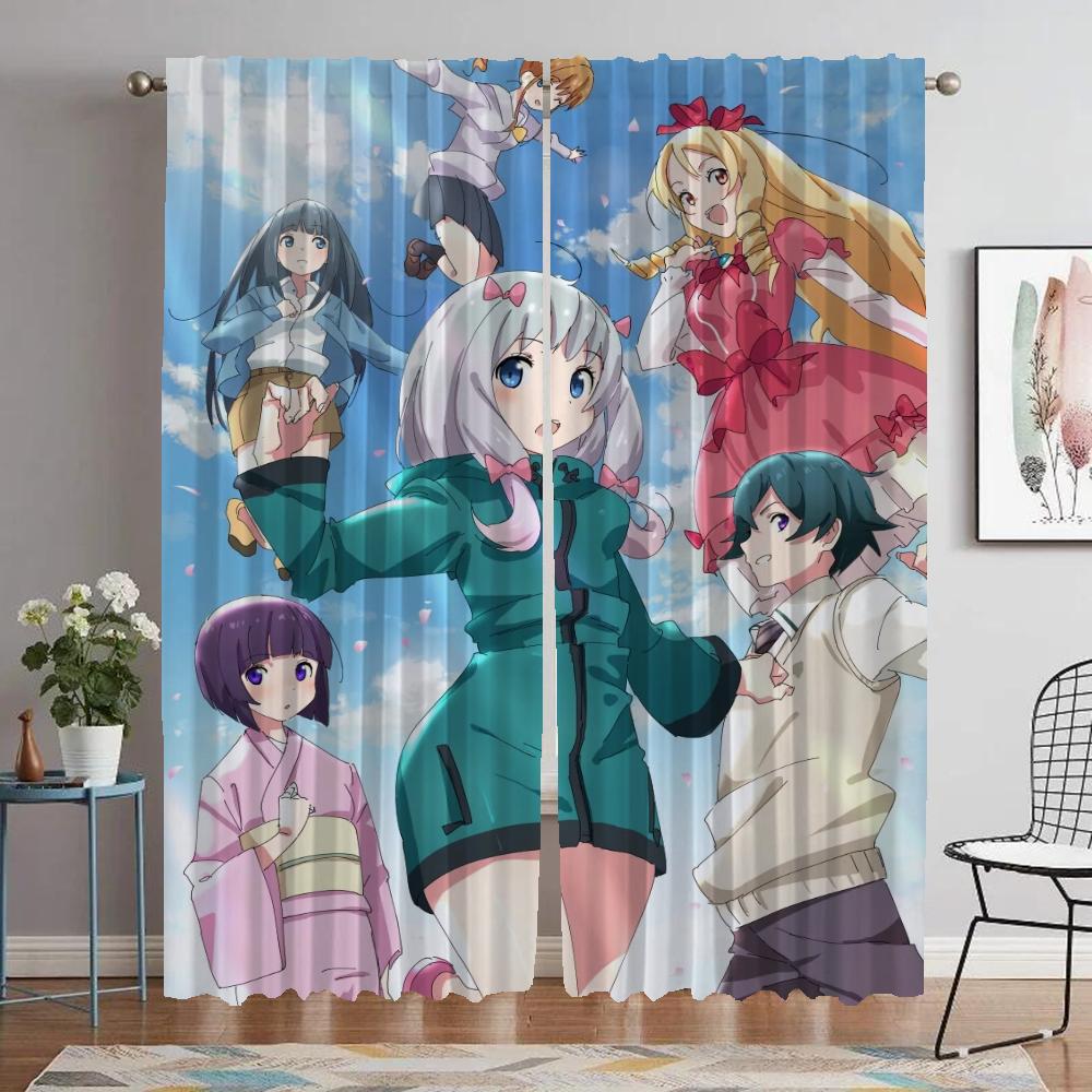 Eromanga Sensei Window Curtain for Room 2 Panel Curtains Child Room Shades Home Interior Curtains Partition Tulle for Bedroom