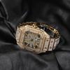 Fashion Hip Hop Trend Square Watch Niche Design Hollow Full Diamond Casual Versatile Light Luxury Quartz Watch