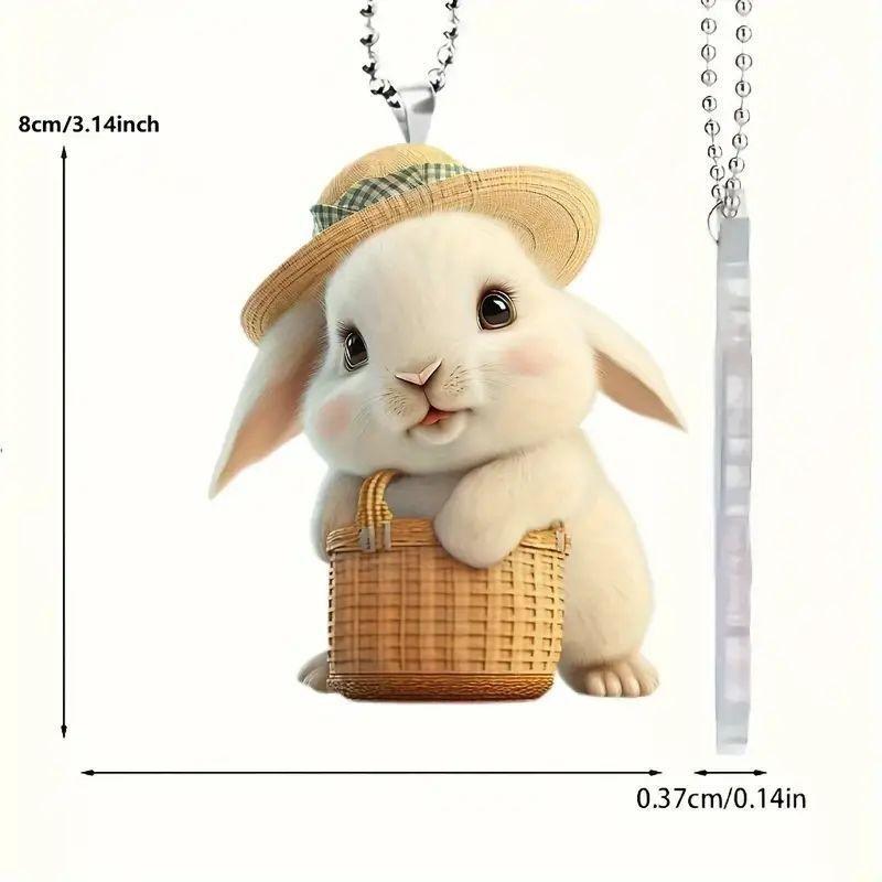 

Игривое акриловое украшение в виде кролика для зеркала заднего вида автомобиля и праздничного украшения дома