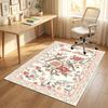 Floral Birds Artwork Theme Soft Crystal Velvet Rug Custom Name & Text Print Non Slip Floor Rug for Bedroom Living Room
