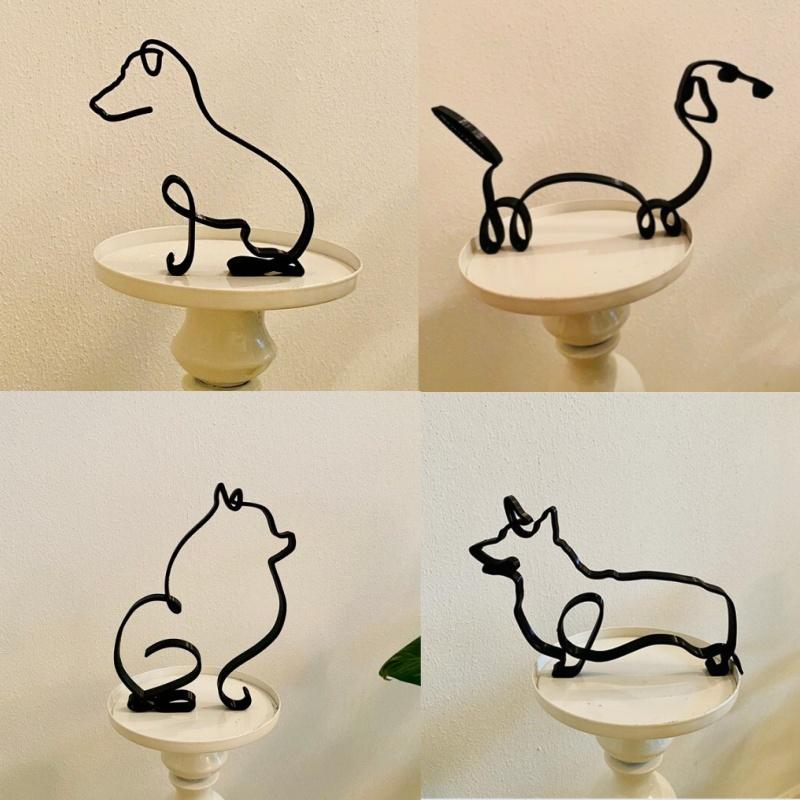 

Собака Кошка Минималистское Искусство Скульптура Декор Подарок Металлический Декор Современный Домашний Офис Настольные Аксессуары Украшения В Форме Животных Дропшиппинг