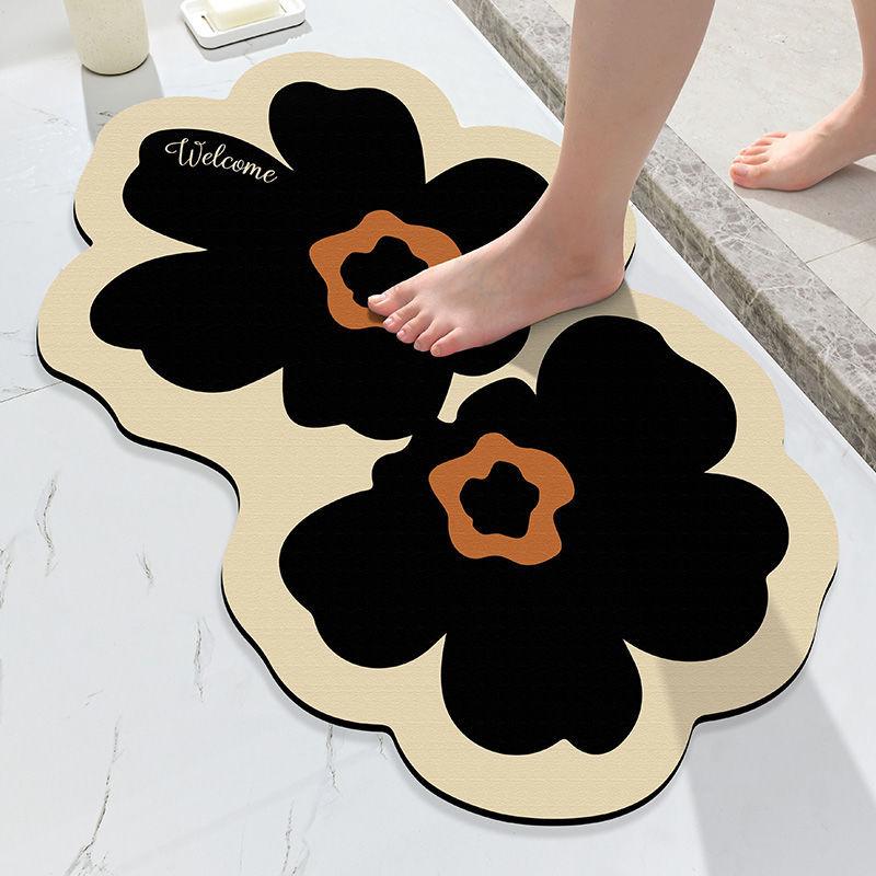 Bathroom Floor Mat Slip-resistant Toilet Floor Mat Premium Home Technology Velvet Door Mat Simple Toilet Door Carpet