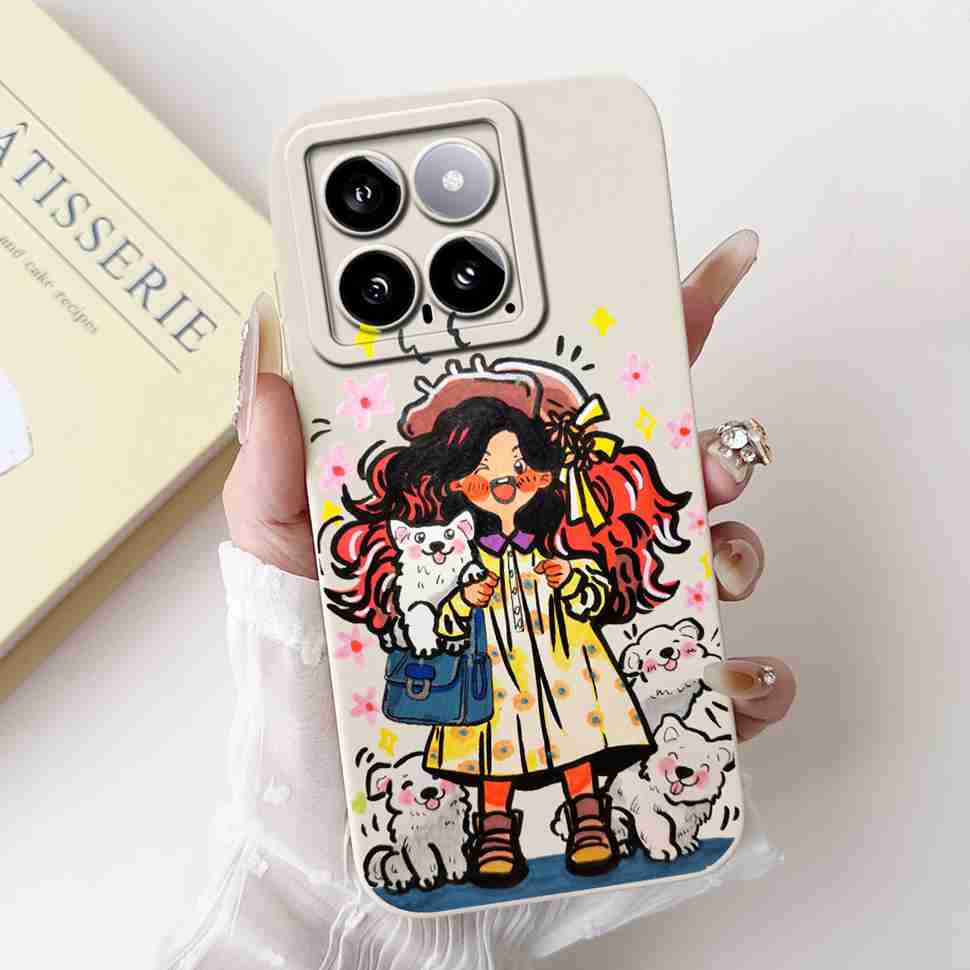 Cover For Xiaomi 14 Case Silicone Shockproof Soft Camera Protective Pattern Matte For Xiaomi 14 Mi14 Xiaomi14 5G 2023 Cases
