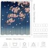 Blue Night Cherry Blossom Branch Pattern Waterproof Shower Curtain 180X180Cm Japanese Style Art Print Bath Curtain Home Decor