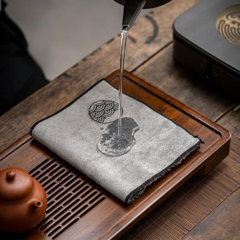 Water Absorption Tea Towel Tea Cloth Thickened Coffee Table Cloth Zen Teaware Towel Cotton Linen Rag Pad Tea Table Accessories
