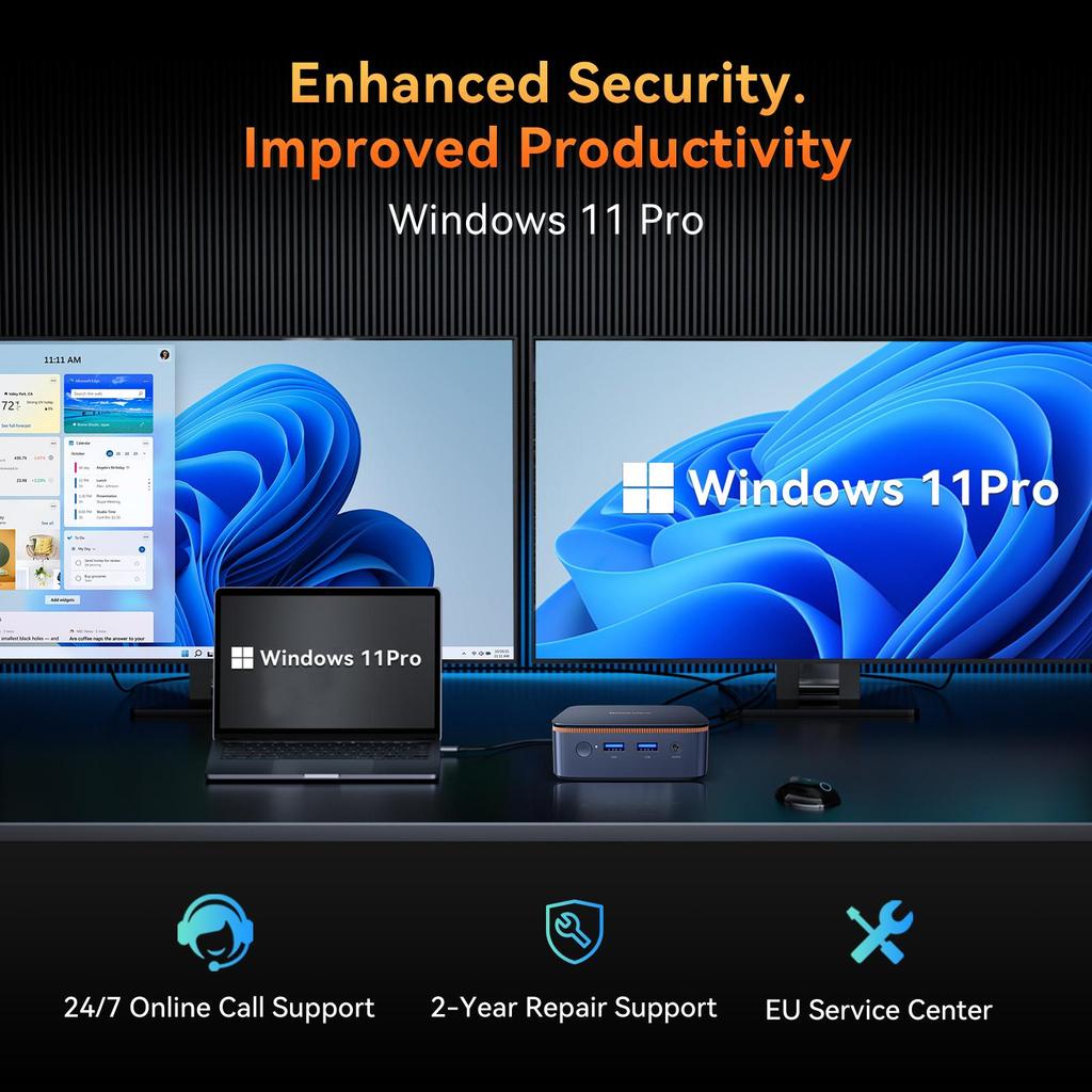Blackview Mini PC 16 GB RAM DDR4 512 GB pamięci SSD Wyjście 4K HDMI MP20 3300U AMD Ryzen 3 Windows 11 Pro