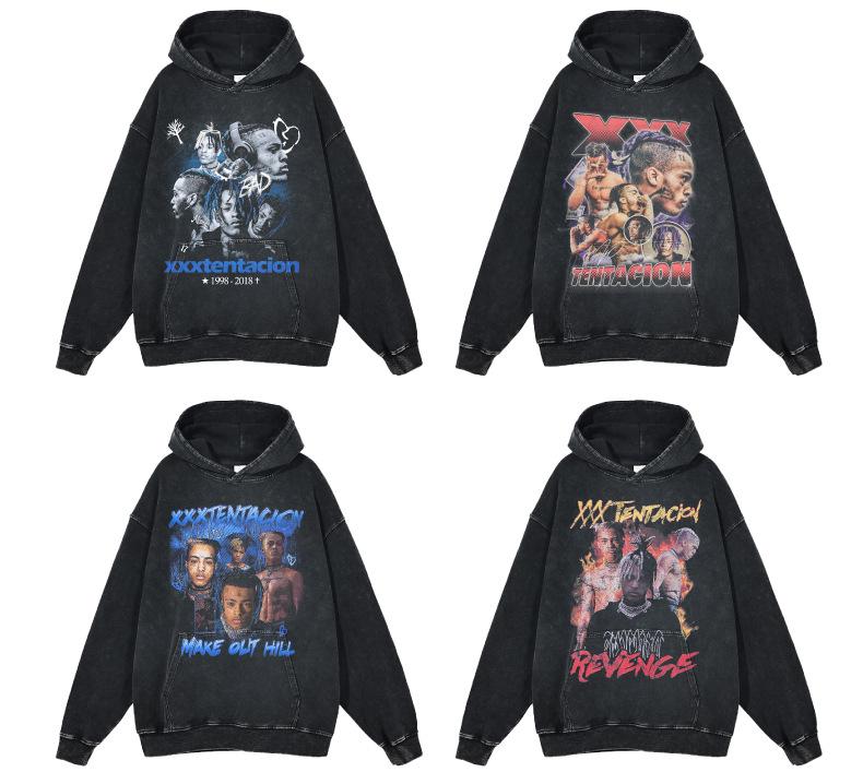 American Retro XXXTentacion Character Print Hip Hop Hoodie Sweatshirt