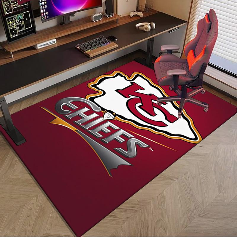 Kansas City Chiefs Logo Area Rug for Office, Chair Rug, Decorative Carpet Livingroom Mat, Large Size Fan gifts Christmas gifts